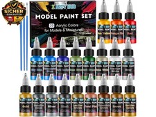 Modellbau Farben Set - 20 Acrylfarben mit 3 P...