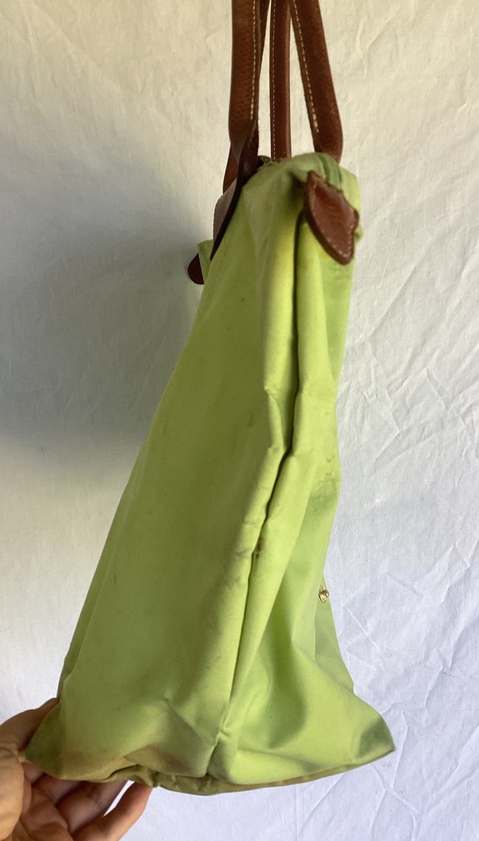 LONGCHAMPS ラヴィエ モスグリーン　ボタニカル　フランス　アンティーク VTG LONGCHAMP Large Le Pliage Shopping Green Tote Bag France | eBay