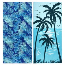 2 Pack Oversized Microfiber Pool Towel, 75x 35, Sand-Free, Quick Drying