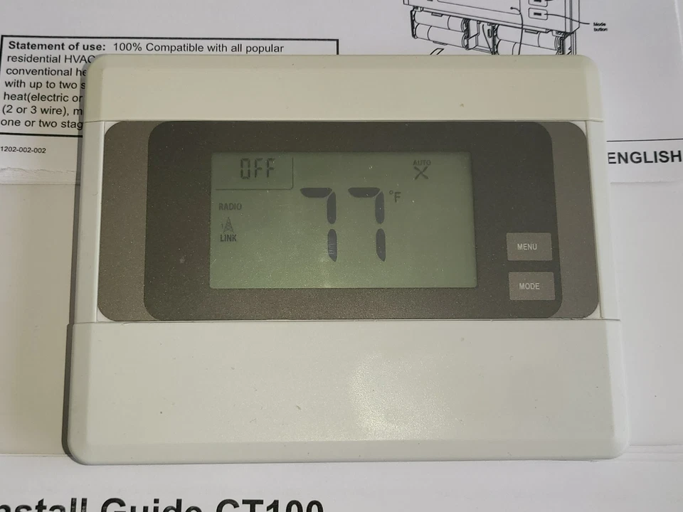 Z-Wave CT101 Radio Thermostat w/ User Manual – Smart Home Control USED - Image 2 of 4