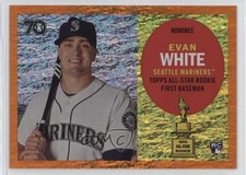 2021 All-Star Rookie Cup Base Statue Orange Holofractor 5/25 Evan White #57 01xd