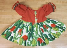 CACTUS DRESS 2 W/ CACTUS BUTTONS for 16" CPK Cabbage Patch kids