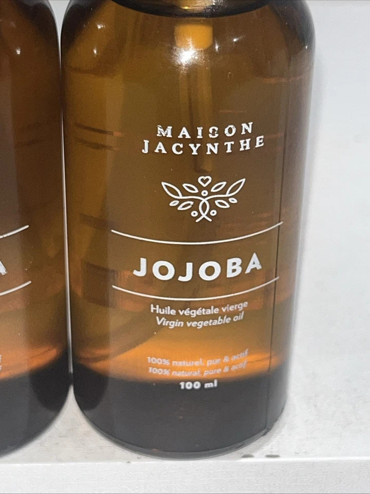 2 nuevos aceites vegetales vírgenes de jojoba Maison Jacynthe, 100 ml cada uno, ligeramente dañados Foto 3 de 4