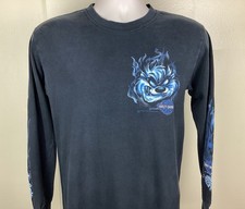 Harley Davidson Looney Tunes Long Sleeve T-Shirt Black S Taz Flames