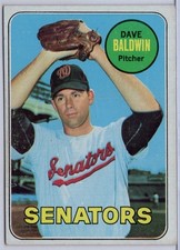 1969 Topps #132 Dave Baldwin in EX Condition Senators