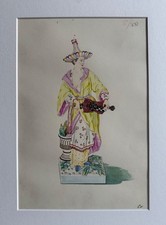 KPM Berlin Dekor Entwurf 5/50 Chinesin mit Leier Malermarke signiert original