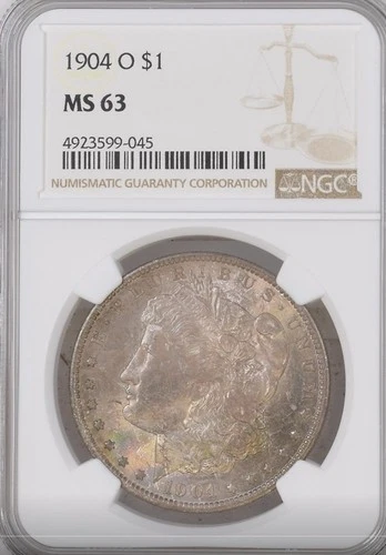 NGC 1904 O Morgan $1, Silver Dollar Graded MS63, Dark Toning!