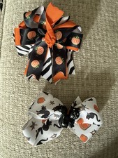 HALLOWEEN HAIRBOW, FALL Handmade Hair Bow Alligator Clip 2