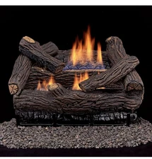 Duluth Forge Ventless Fuel Gas Fireplace Log Set, 30In. 33K BTU, T-Stat Control