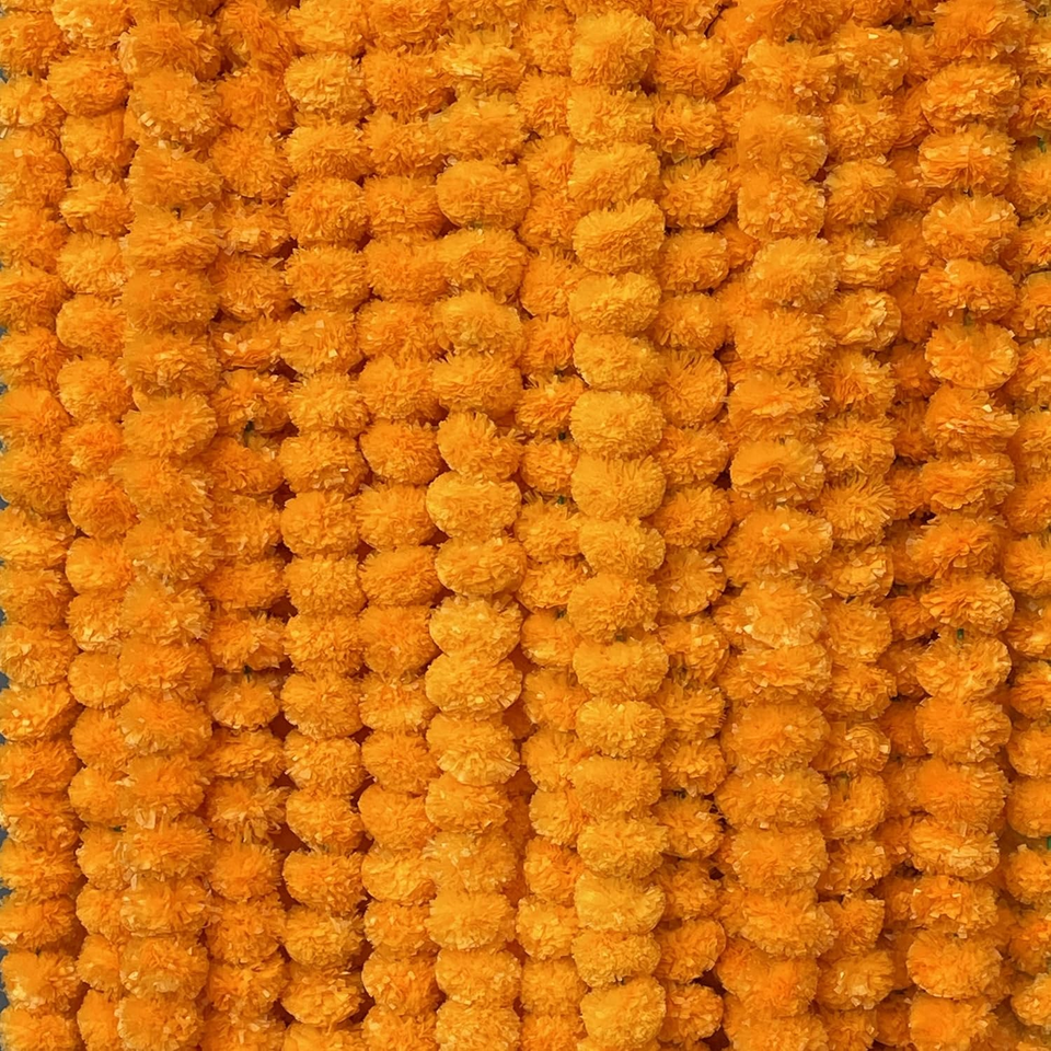 Computer Check Out 10 PC - 5 Feet Marigold Garland |Indian/American Wedding Party Mantle ...