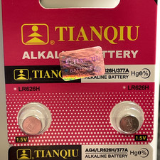 2 AG4 377 LR66 SR626W 1.5 Volt Tianqiu Alkaline Battery USA SELLER