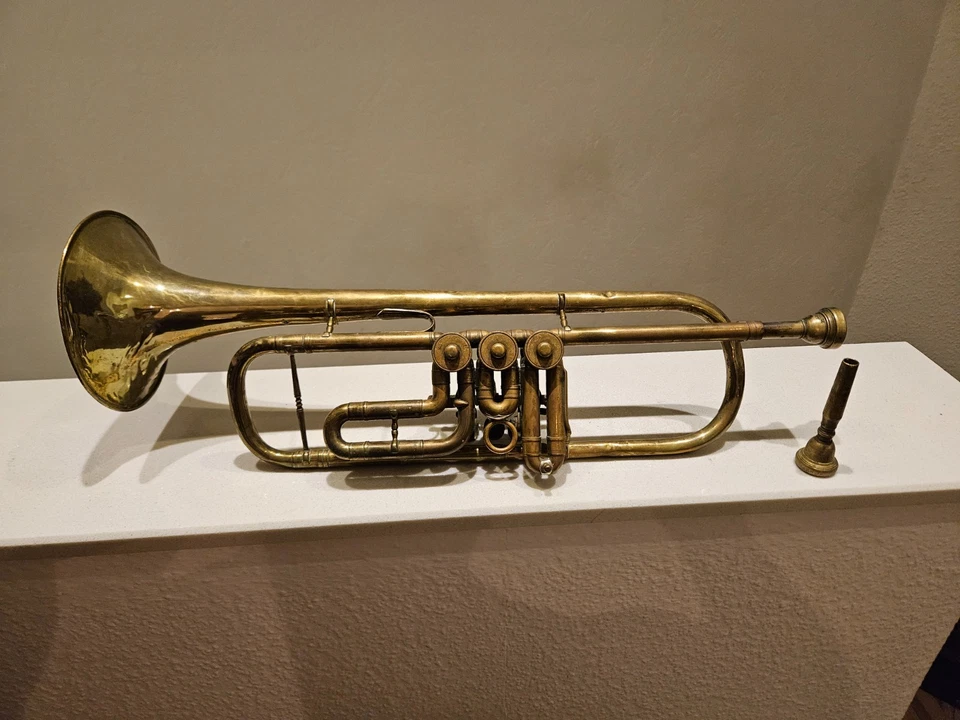 Trompete Instrument mit Koffer Circa 100 Jahre Alt (Einige Gebrauchsspuren - Bild 2 von 4