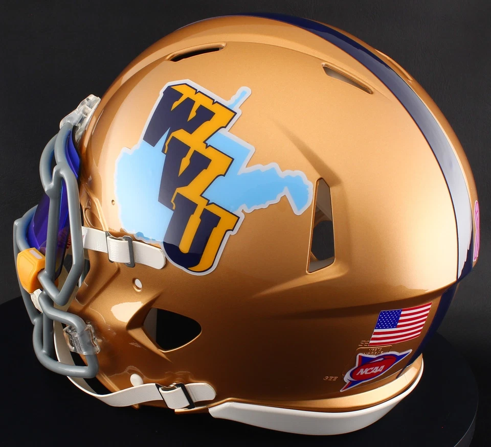 WEST VIRGINIA MOUNTAINEERS WVU Riddell Speed Full Size REPLICA Football Helmet - Image 4 of 4