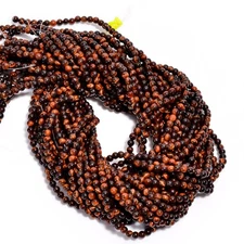 Natural Red Tiger Eye Gemstone Round Shape Smooth Beads 4X4.5mm Strand 15" AB592