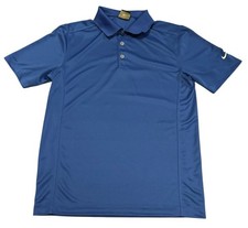 Nike Golf Dri-FIT Polo Shirt Blue Short Sleeve Swoosh Sleeve Mens Small