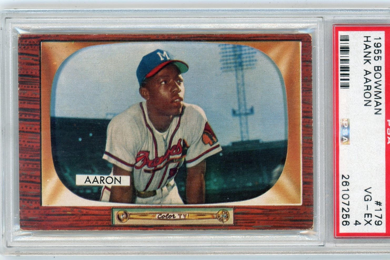 1955 Bowman Set-Break #179 Hank Aaron PSA 4 VG-EX