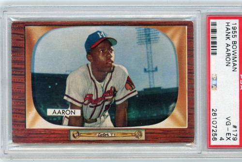 1955 Bowman Set-Break #179 Hank Aaron PSA 4 VG-EX
