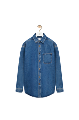 LOEWE $1450 Mid Blue Denim Overshirt New & Authentic | eBay