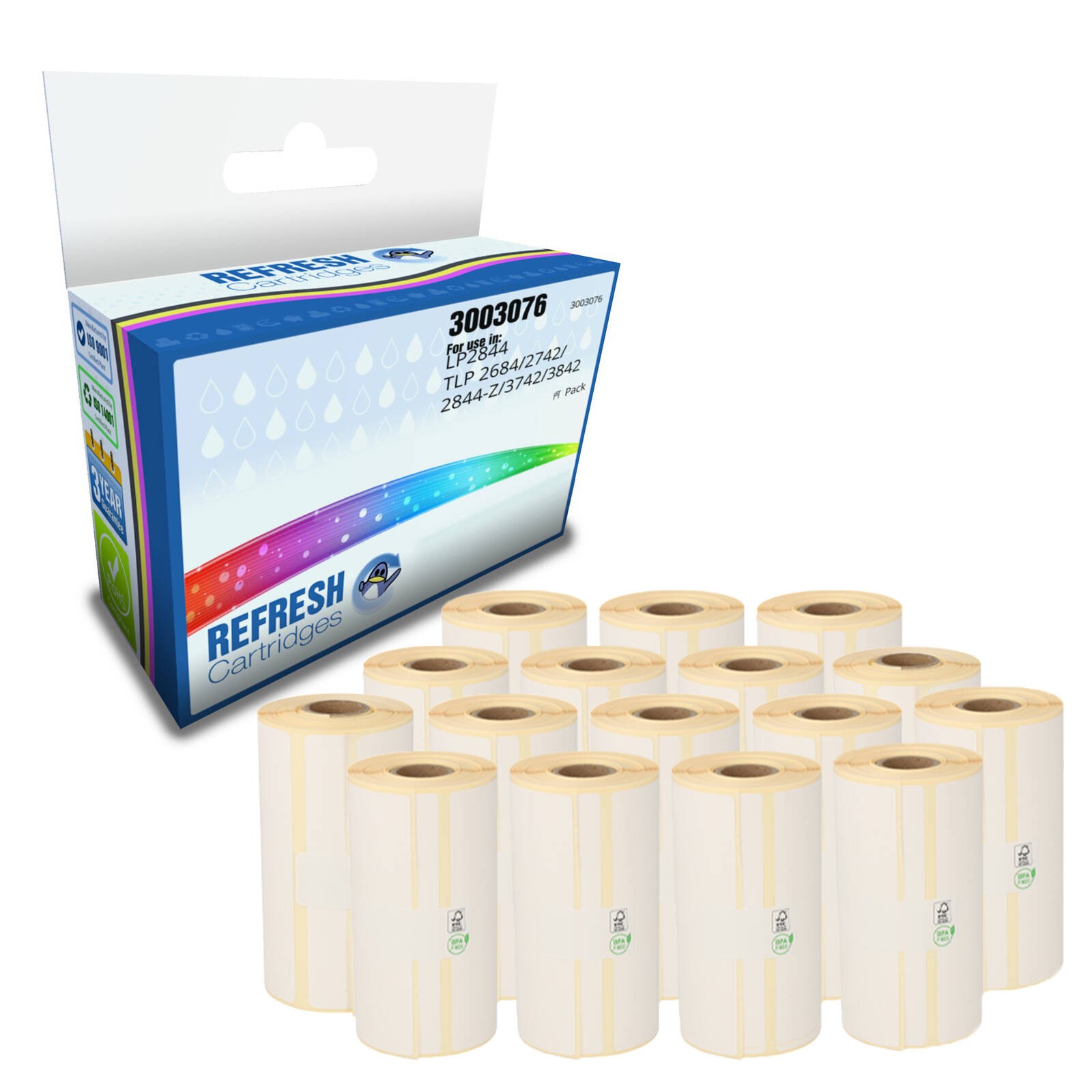Refresh Cartridges Value Pack 3003076-500 Compatible With Zebra LABEL Printers