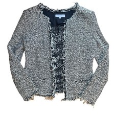 IRO Azure Tweed Black and White Cardigan Blazer Size 36 or Small