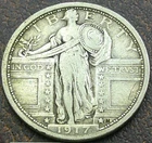 US 1917 Type 1 Standing Liberty Quarter  **