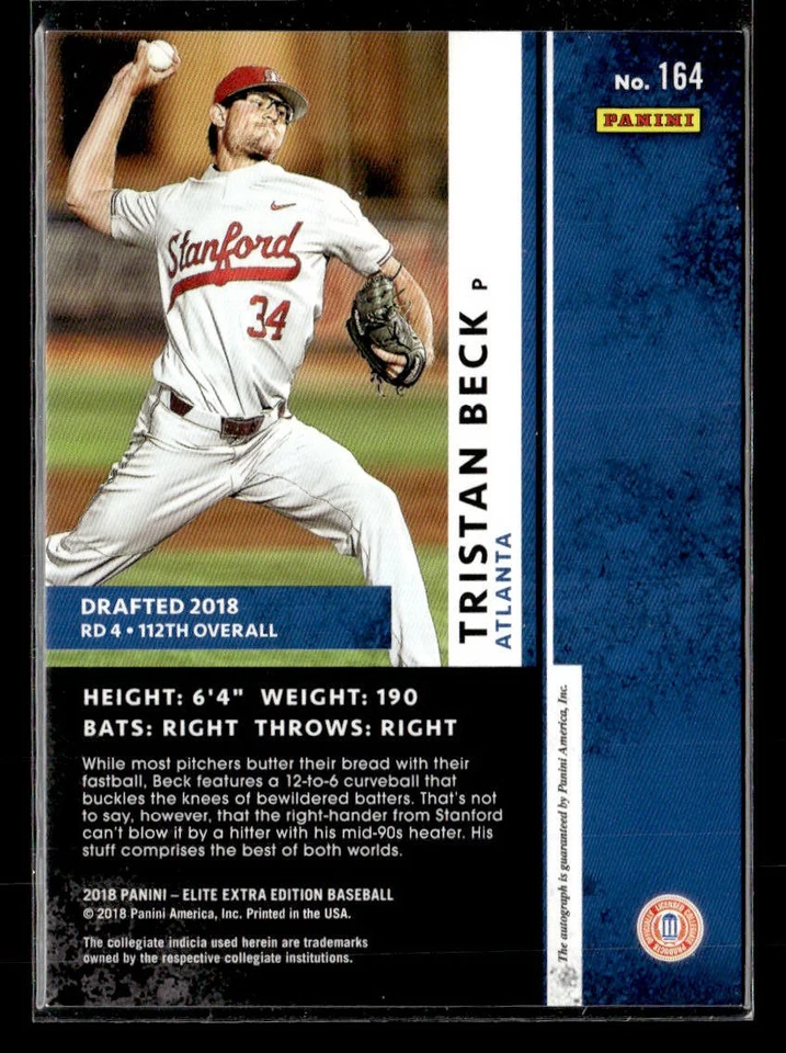 2018 Panini Elite Extra Edition Tristan Beck Autographs Aspirations Tie-Dye /10 - Image 2 of 2