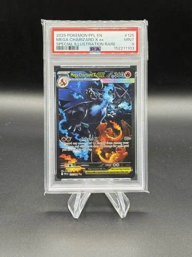 Pokémon 2025 Mega Charizard X ex # 125/094 SIR Phantasmal Flames PSA 9 Mint