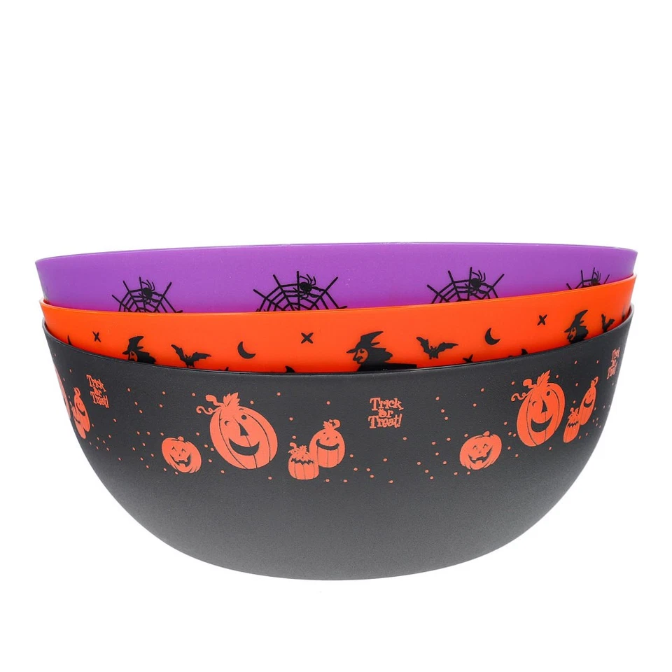 3Pcs Halloween Salad Bowls Food Bowls Bowls (Assorted Color)