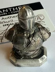Star Wars 3+ oz Poured Silver Mandalorian Bust - Prototype By Glass Panther COA