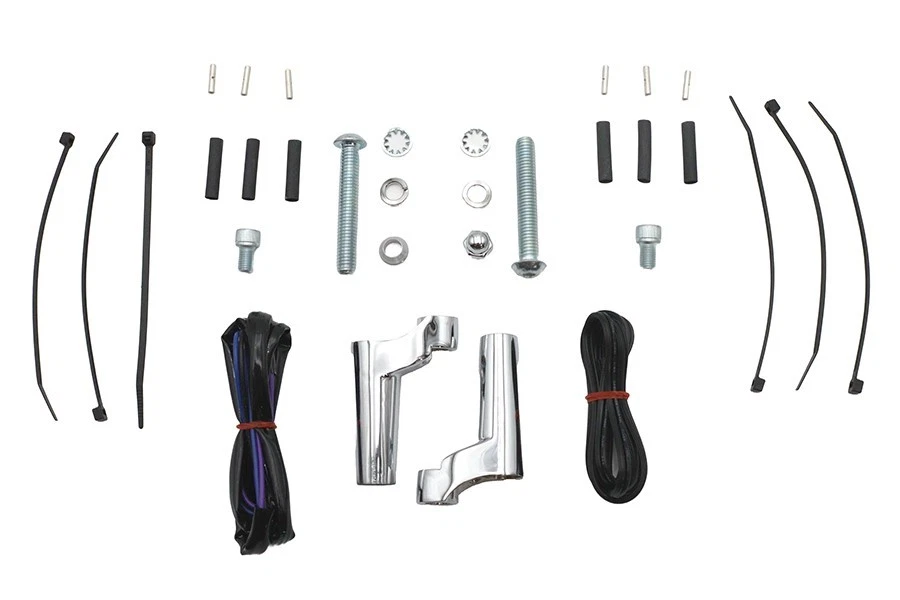 Kit de realocação de montagens de seta dianteira cromada para Harley Sportster / Dyna / FXR - Imagem 2 de 4