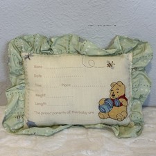 Vintage Winne The Pooh Keepsake Birth Announcement Pillow Crown Crafts 12  x9  