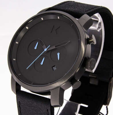 MVMT Herrenuhr Chronograph MC01-GUBL Datum Farbe gunmetal schwarz Stoppuhr 5ATM