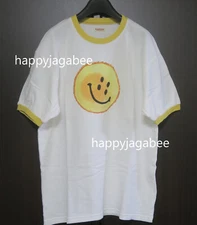 * Kapital Capital Stump Rain Smile Print Ringer Tee White New