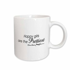 3dRose Happy girls are the PRETTIEST, quote Mug