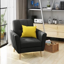 Angelina Mid-Century Modern Fabric Tufted Club Chair