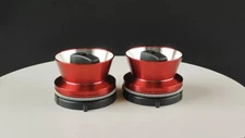 1 Pair Red Silver metal Nab Hub Adapter for Reel-to-Reel Tape Recorders Akai etc