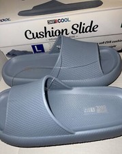 New 32 DEGREES COOL Cushion Slides Unisex . Baby Blue. Size L w9-10/m7-8 .