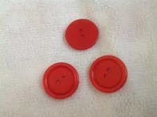 NEW 25 1 inch ATOM RED PEARL BUTTON 2 HOLE W/RIM