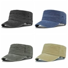 Men Adjustable Denim Cadet Cap Patrol Hats Combat Fishing Basball Casual