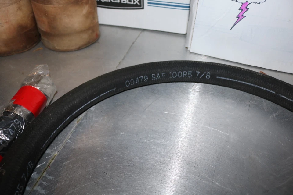 NOS Aeroquip 1503-16 single wire braid SAE 100R5 hose 6 feet AN16 fittings - Image 3 of 4