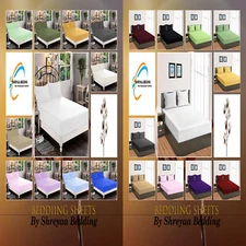 Noble Egyptian Cotton Fitted Sheet+2 Pillow Case King Select TC All Color