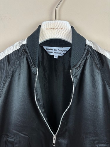 COMME DES GARCONS Black Bomber Jacket Silk Sport Blazer Short Coat Women's S - Picture 6 of 13