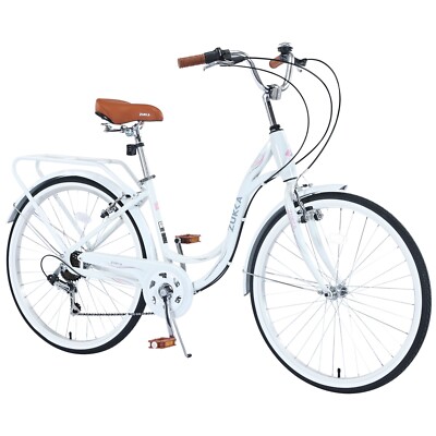 white womens bicycle Firmstrong Urban Lady Single Speed The Firmstrong Urban Lady Single Speed Womens Beach Cruiser Bike is smooth riding ZUKKA 26 inch 7 Speed