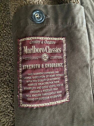 Marlboro Vintage Brown rare winter jacket hype y2k sherpa Size L - Picture 3 of 9