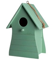 Holz Vogelhaus Zum HäNgen 20 Cm - GrüN - Deko Vogel Futter HäUschen Nist Kasten