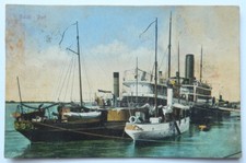 1923 GALATI PUERTO RUMANIA JUDÍO PC POSTAL TEXTO EN YIDDISH EDICIÓN HOROVITZ