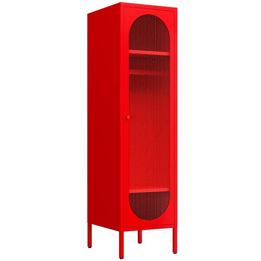 Metal Wardrobe Cabinet with Adjustable Shelves & Hanging Rod-image