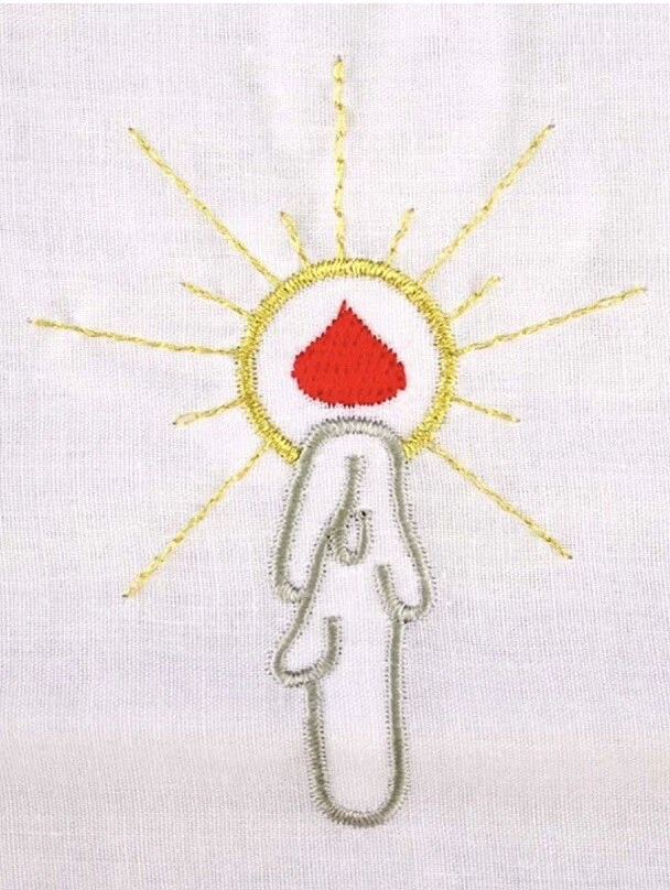 Vestina/Camicina da BATTESIMO in misto cotone con ricamo   “CANDELA” - Immagine 2 di 4