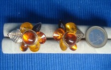 B26B Neuf Boucle Oreille BO Clip Ambre Doré Lot Bijou Couture Createur 1