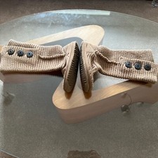 GENUINE UGG Australia Ladies/Girls OATMIL Cardi Knit Sheepskin Lining UK 3 VGC